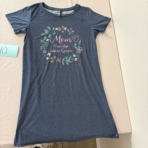 Blue Graphic Mothers Tshirt Dress